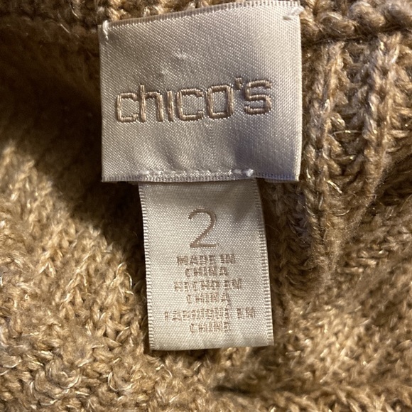 Chico’s Golden Metallic Latte Sleeveless Sweater - Picture 9 of 10